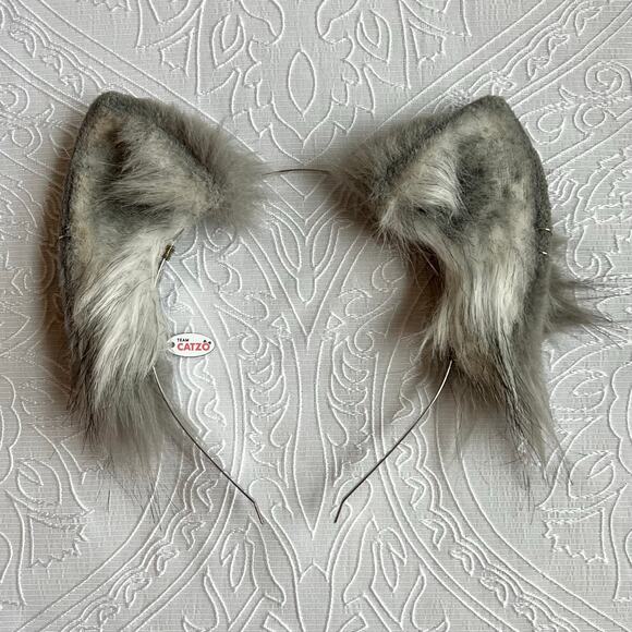 Team Catzo Grey Wolf Ears Headband Furry Fursuit Beastars Cosplay - Picture 2 of 3